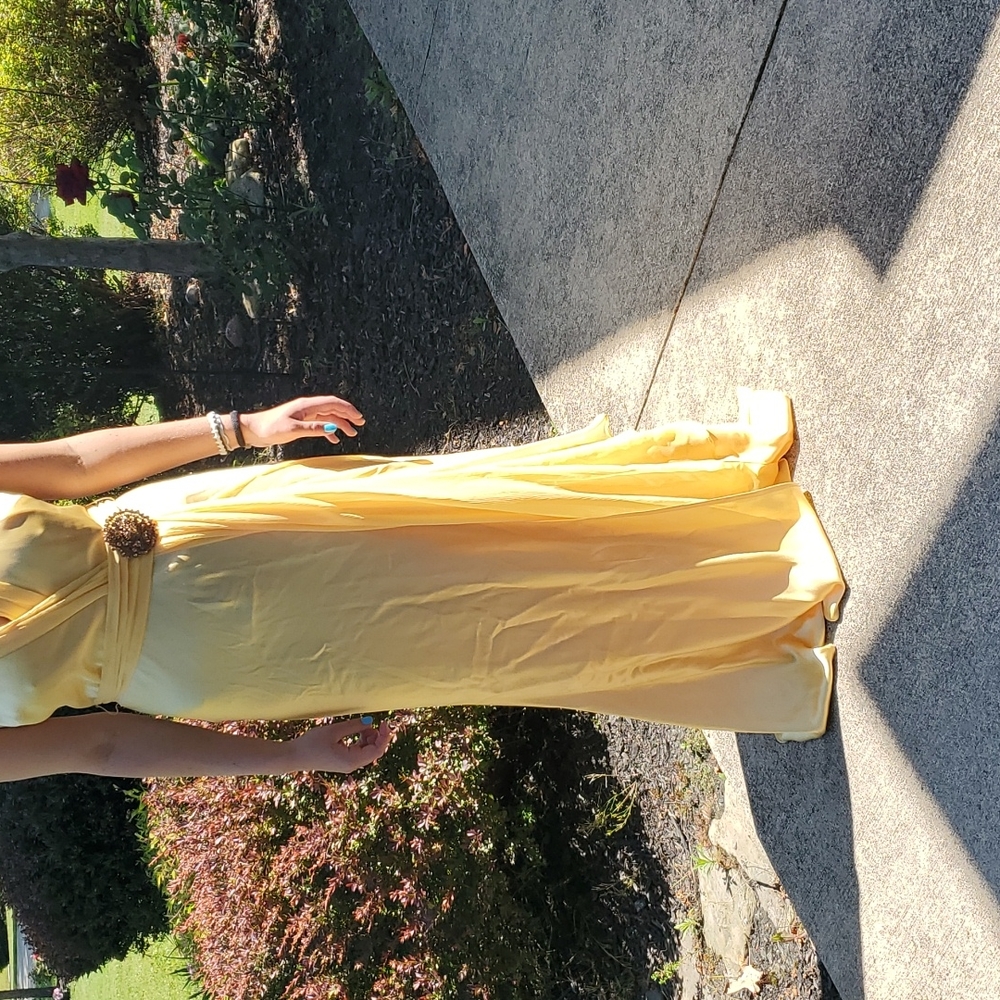 ABS Essentials yellow formal dress - Picture 9 of 12